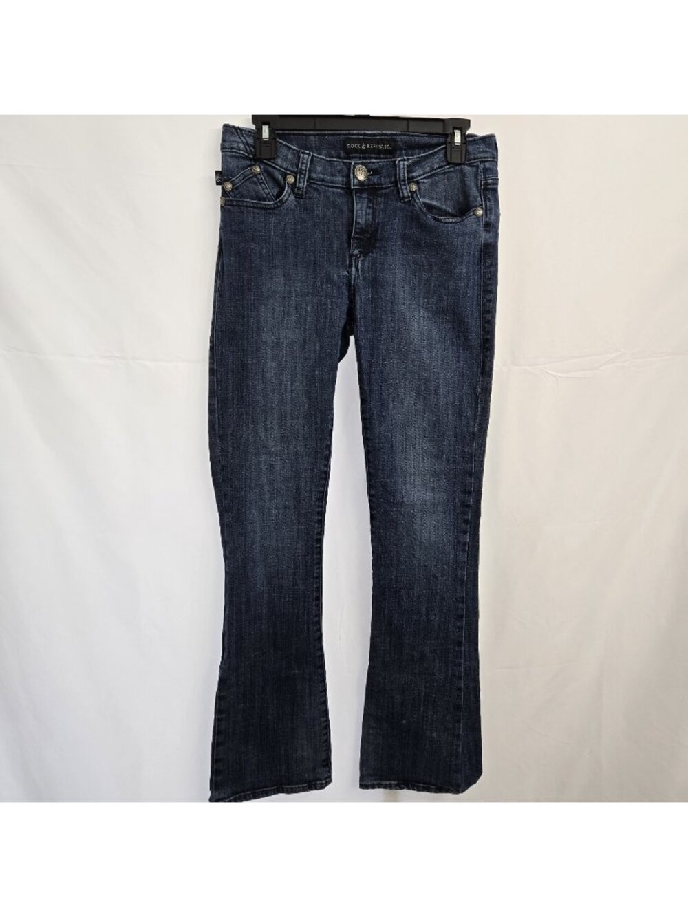 Rock And Republic Women's Jeans Size  8 Boot Cut Stretch Low Rise Blue Denim